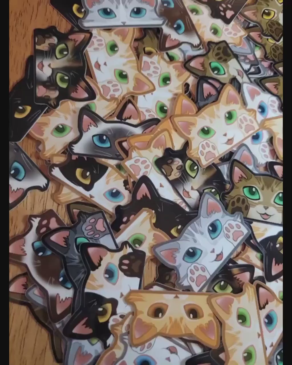Cat-Mini-Peekers Cat Peeking Stickers |Cat Face and Paws| 2"x1.05"-2"x1.30"