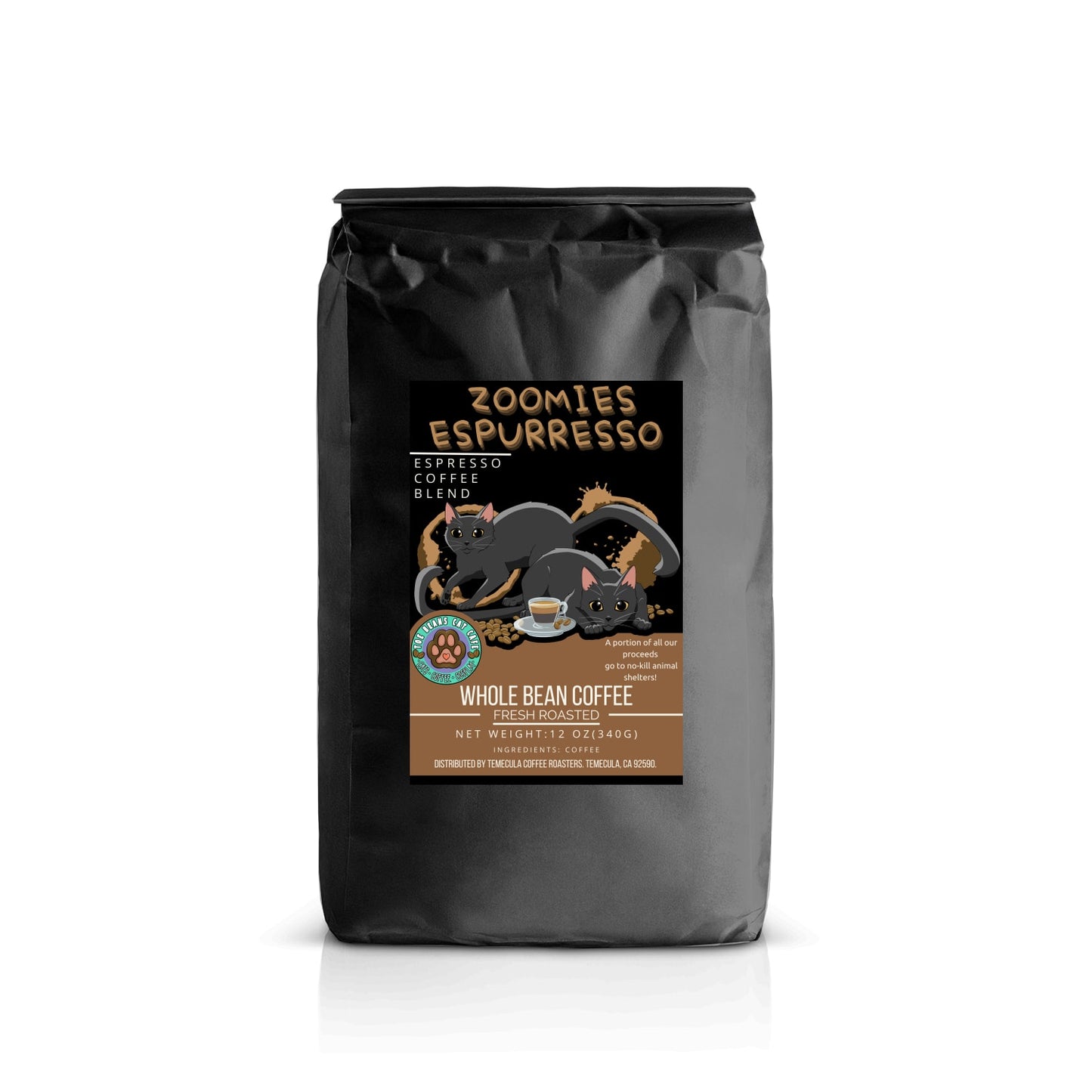 Zoomies Espurresso - Espresso Blend Whole Bean Coffee 12 oz.