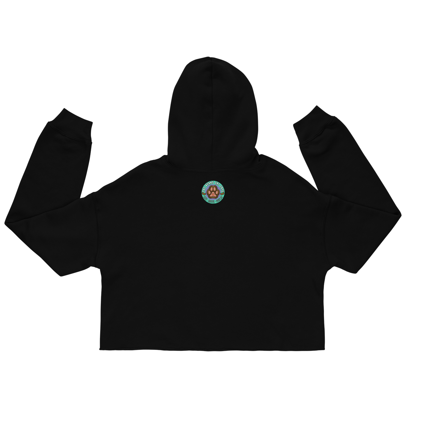 Cats. Coffee. Cosplay. Crop Hoodie Long - Sleeve Unisex Cropped Hoodie Cat-Cute-Vector | Cat Shirt White | Size S - 2XL