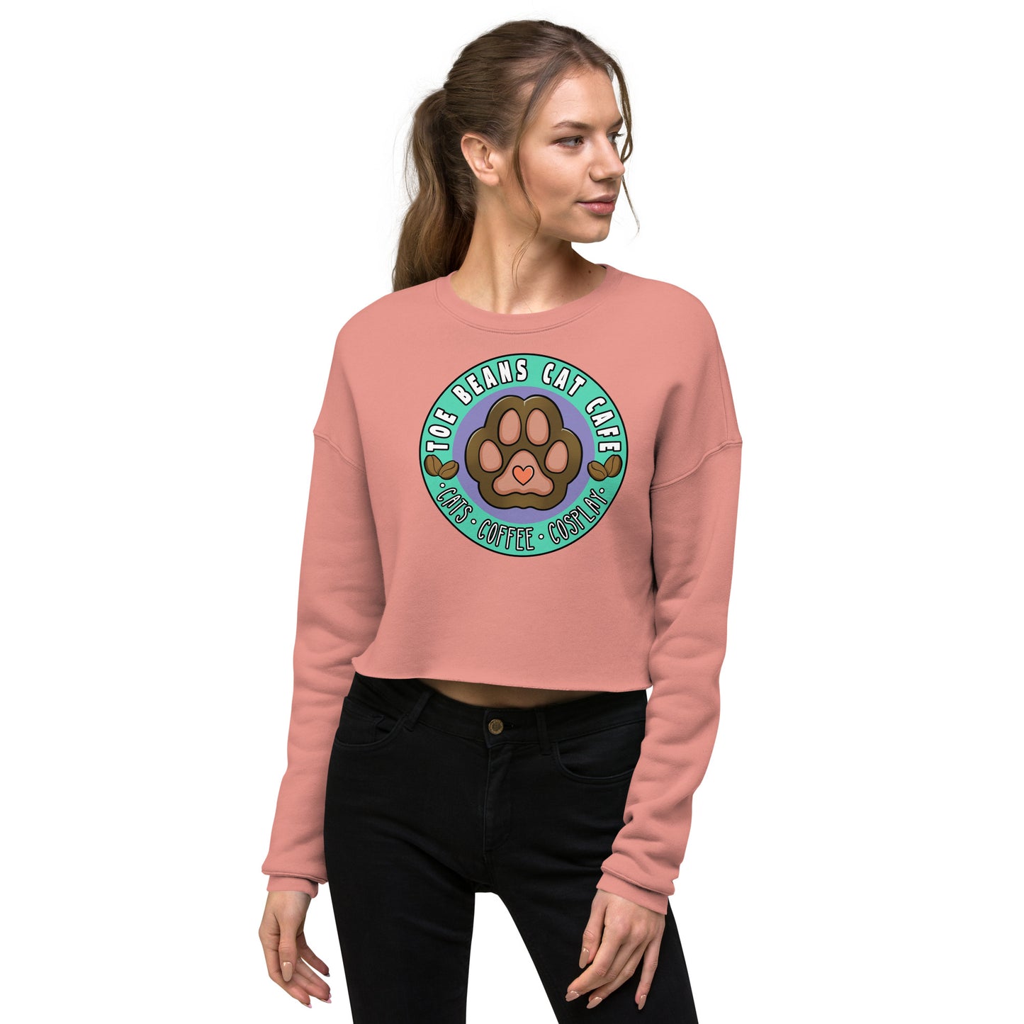 Toe Beans Cat Cafe Cropped Crewneck Sweater