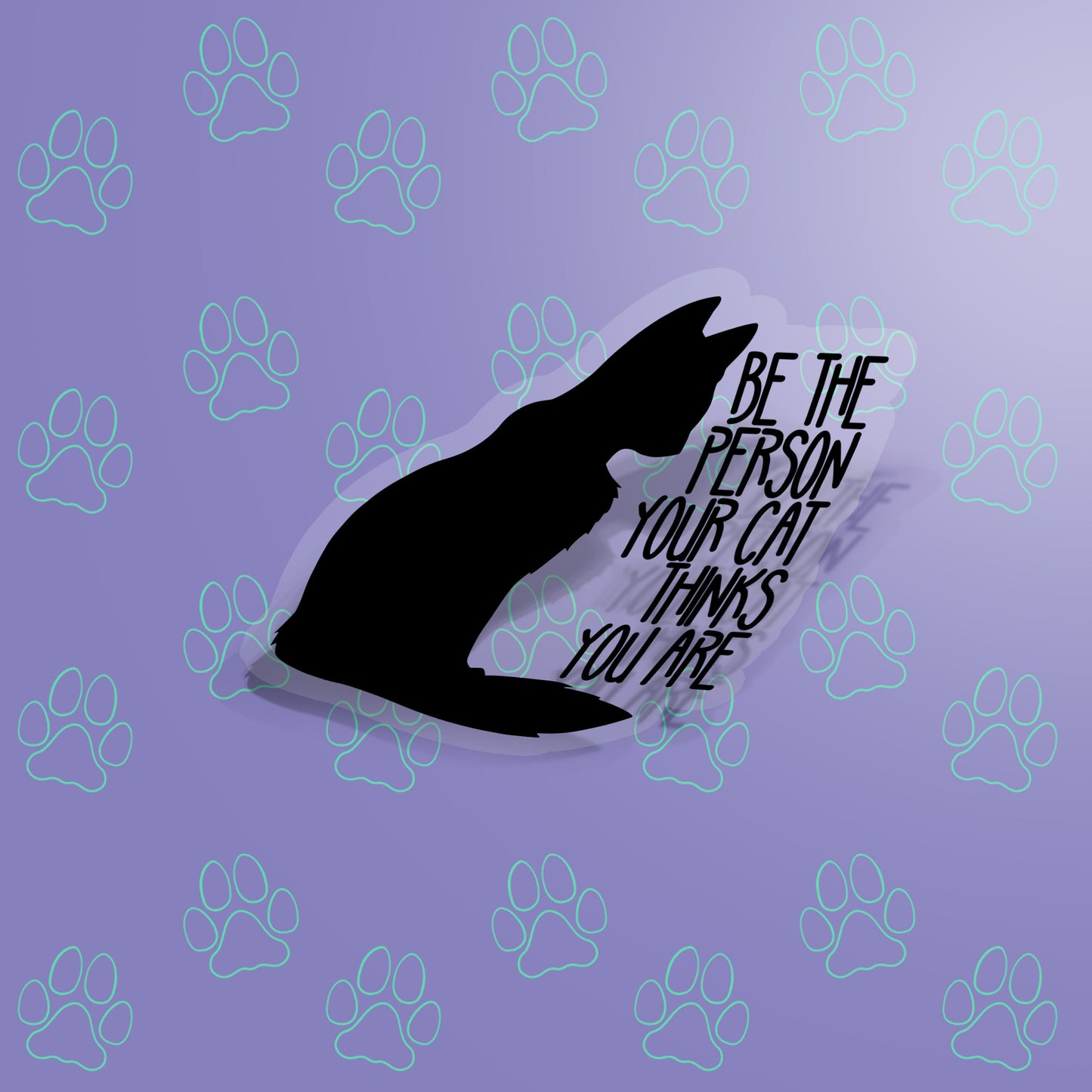Cat-Cute-Clear-Funny-Quote-Vector Cute Clear Cat Sticker Cat Coffee Cosplay | Cat Sticker Clear | 3.75"x4"