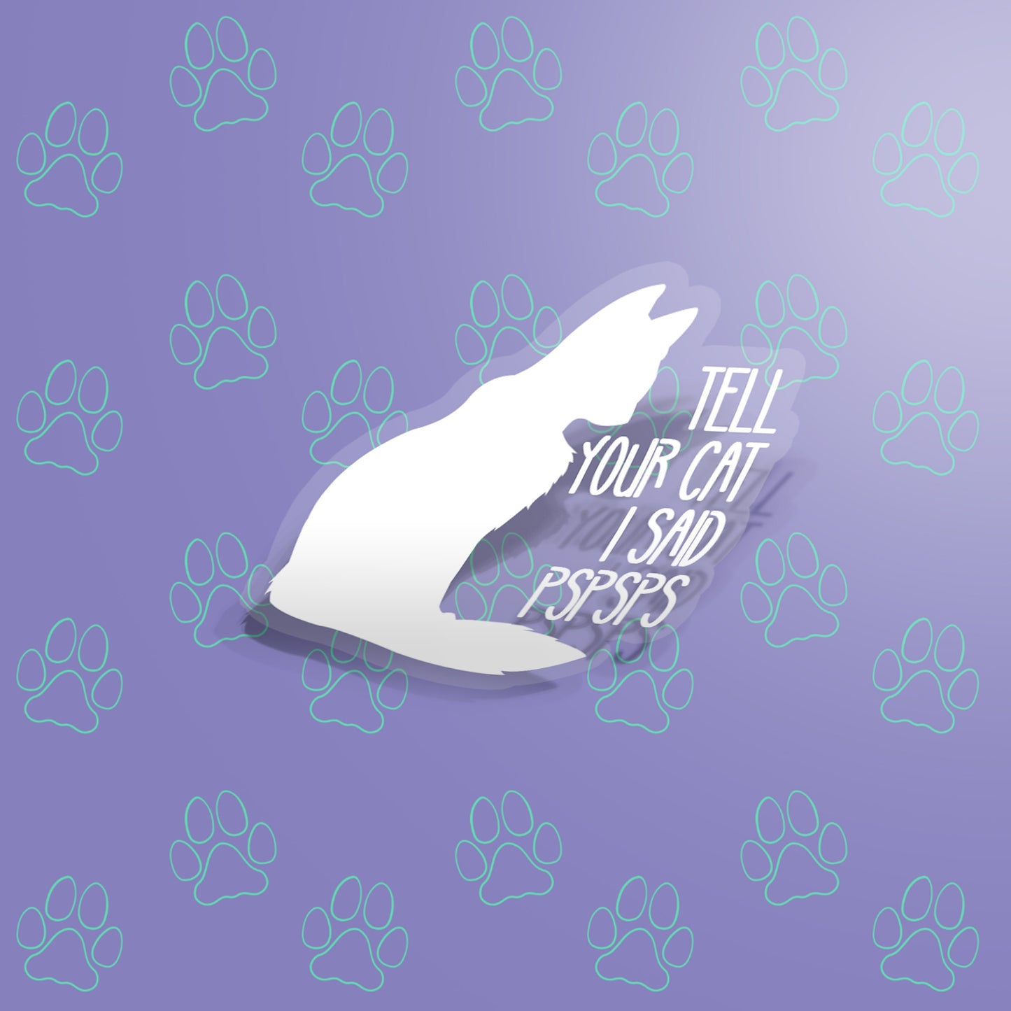 Cat-Cute-Clear-Funny-Quote-Vector Cute Clear Cat Sticker Cat Coffee Cosplay | Cat Sticker Clear | 3.75"x4"