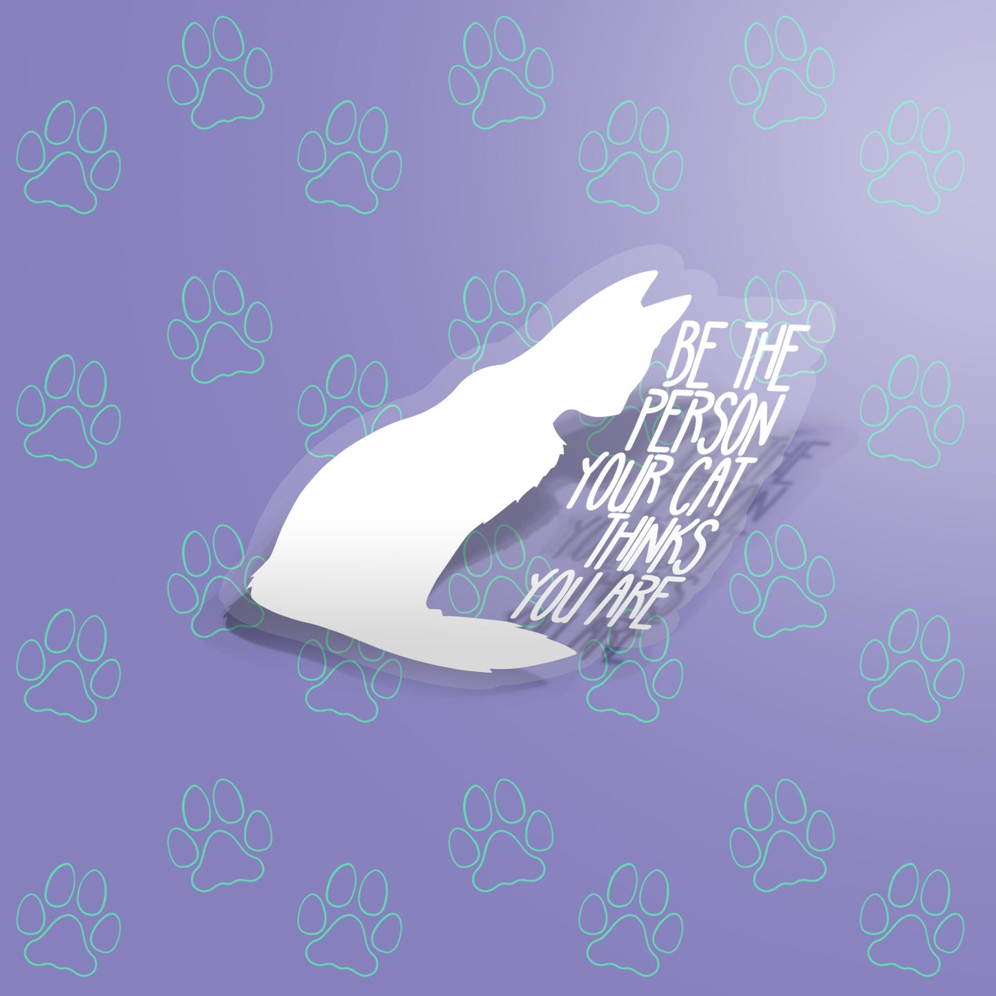 Cat-Cute-Clear-Funny-Quote-Vector Cute Clear Cat Sticker Cat Coffee Cosplay | Cat Sticker Clear | 3.75"x4"