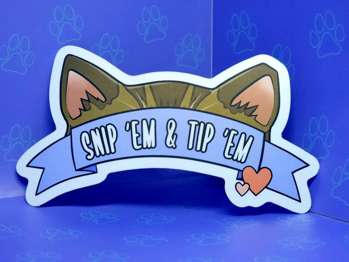 Cat-Cute-Matte Sticker - Trap Neuter Return - TNR Support - Snip 'Em and Tip 'Em - No Balls No Brawls - Show Me Your Tips - 3.65"x2"