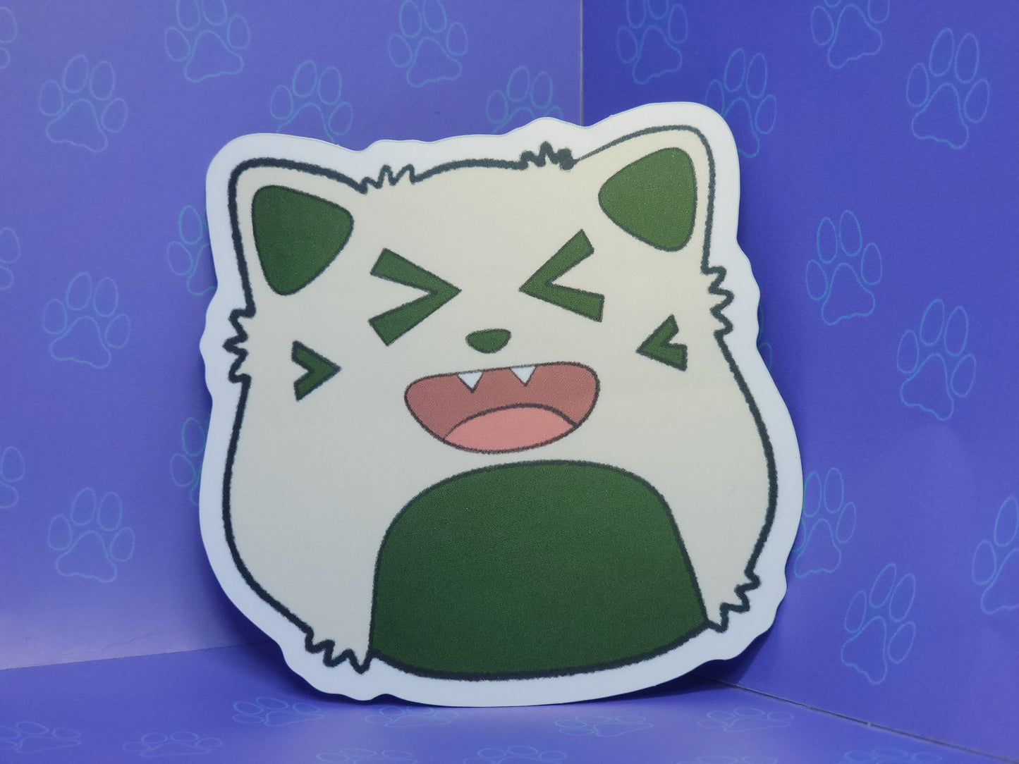 Cat-Cute-Matte Onyagiri - Rice Ball - Kawaii Onigiri Cat Face Sticker |Cat Expressions Funny Sticker Matte| 3"x3"