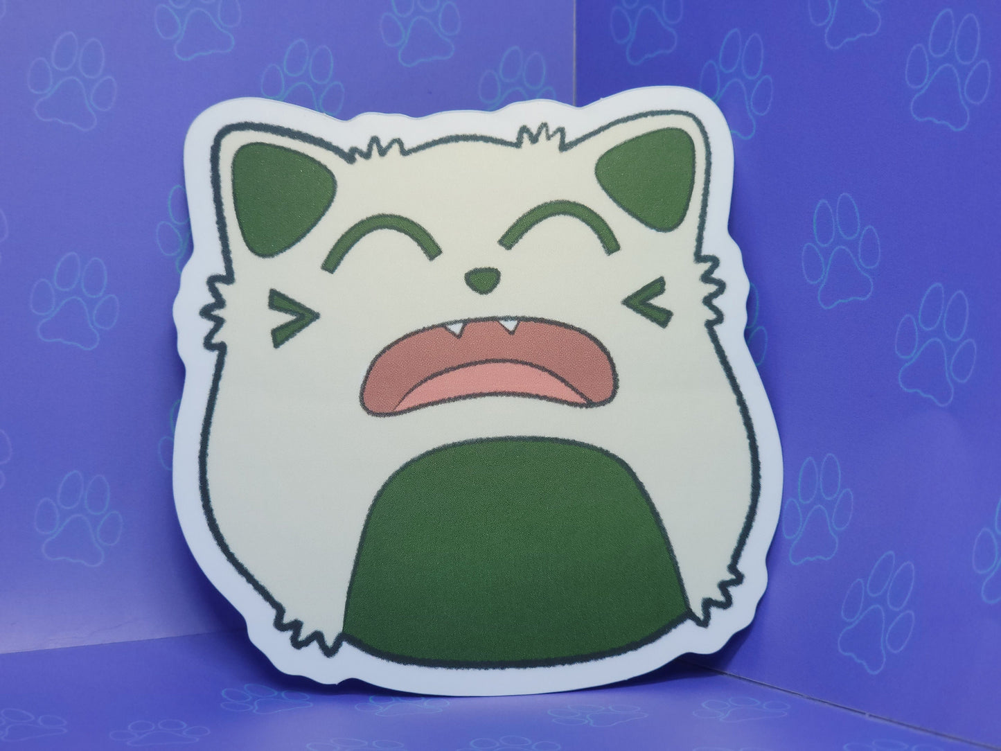 Cat-Cute-Matte Onyagiri - Rice Ball - Kawaii Onigiri Cat Face Sticker |Cat Expressions Funny Sticker Matte| 3"x3"