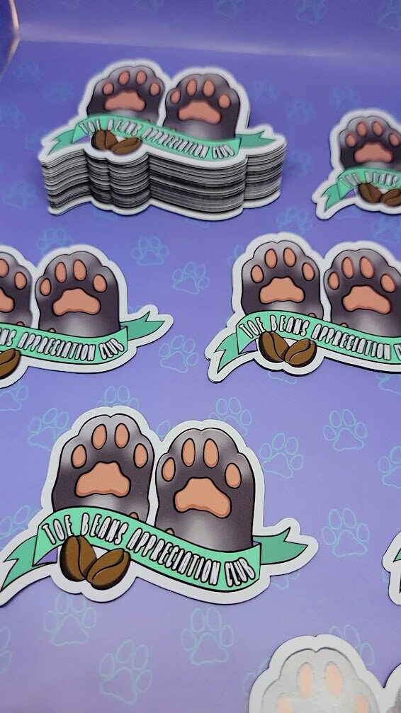 Cat-Cute Toe Beans Appreciation Club Flexible Magnet |Cat Fridge Magnet| 3"x2"