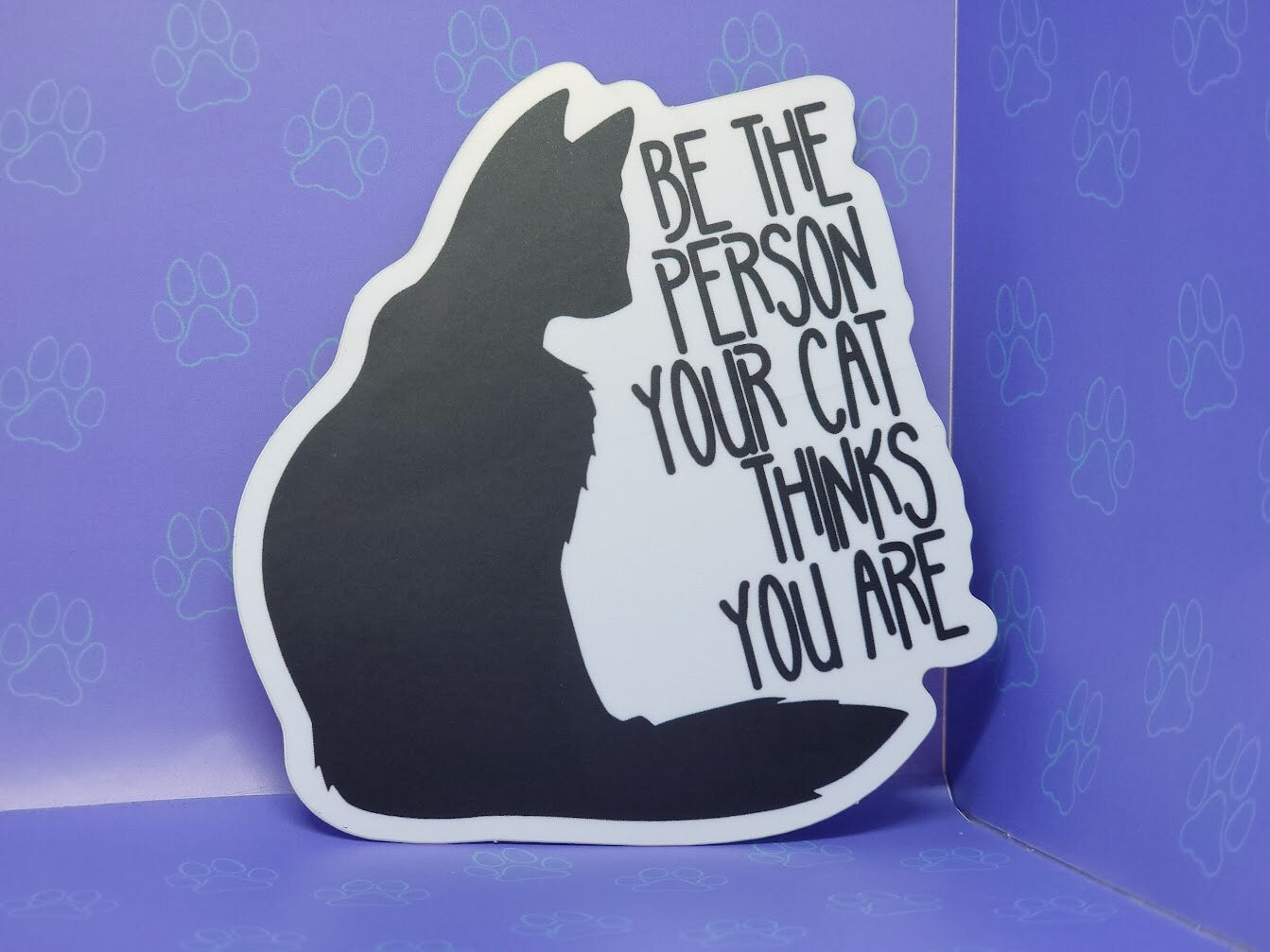 Cat-Cute-Matte-Funny-Quote-Vector Cute Matte Cat Sticker Cat Coffee Cosplay | Cat Sticker Matte | 3.23"x3.5"