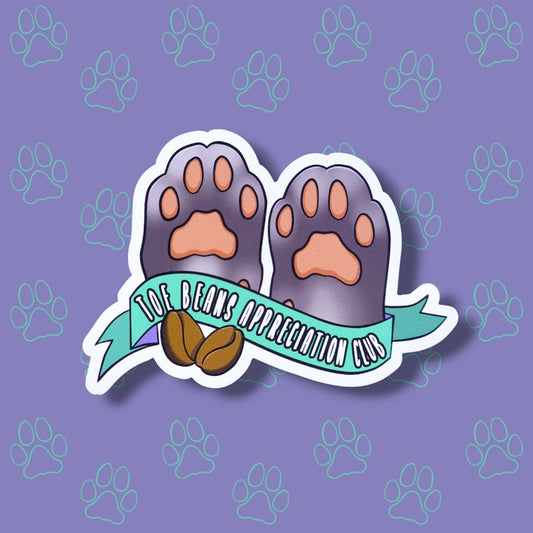 Cat-Cute Toe Beans Appreciation Club Flexible Magnet |Cat Fridge Magnet| 3"x2"