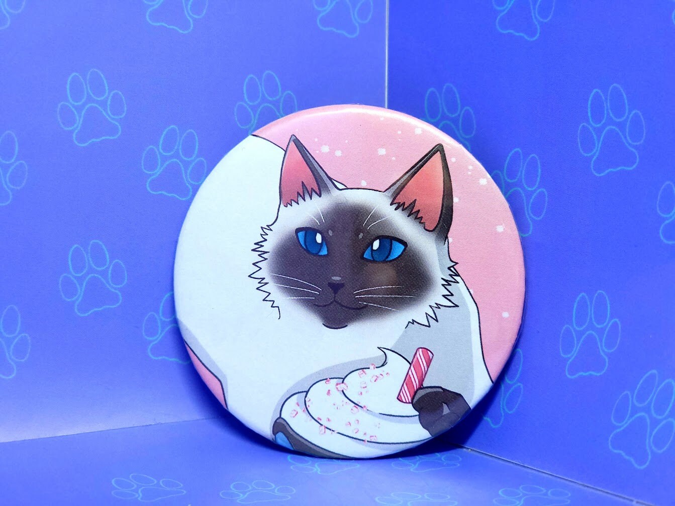 Cat-Cute-Button-Pins - Cat Coffee Buttons - Cappuccino Latte Pumpkin Spice Salted Caramel Peppermint Mocha Pin - Cat Pinback Button - 2.25"