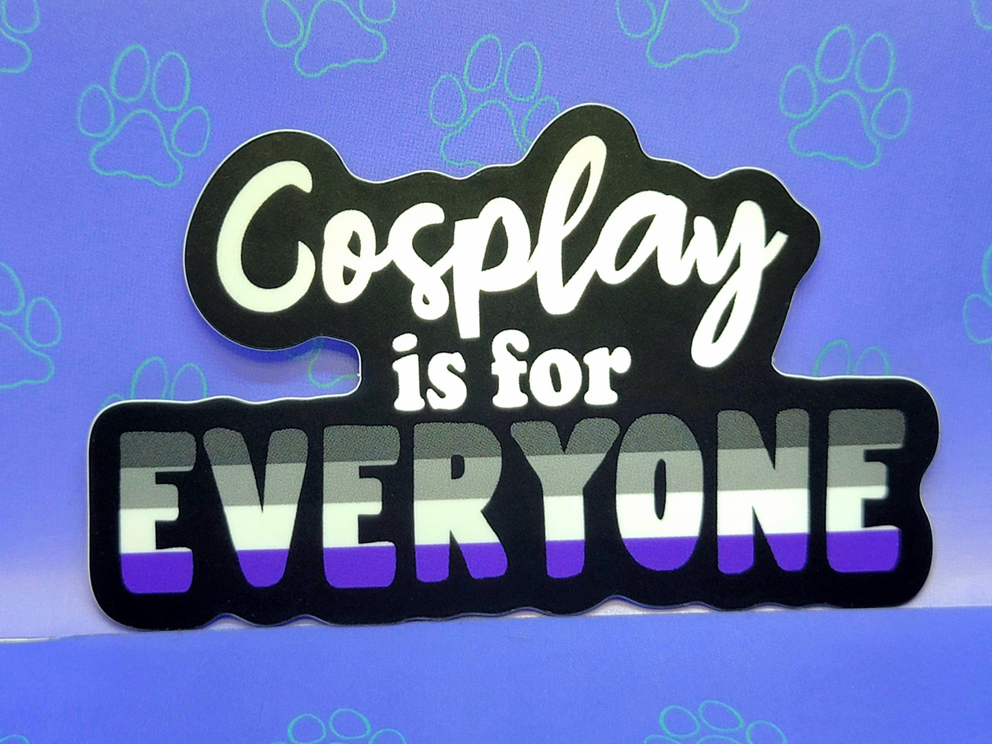 Cosplay-Cute-Pride-Matte Sticker |Cosplay is for Everyone| Pride Flag - Cosplay Sticker 3"x1.8"