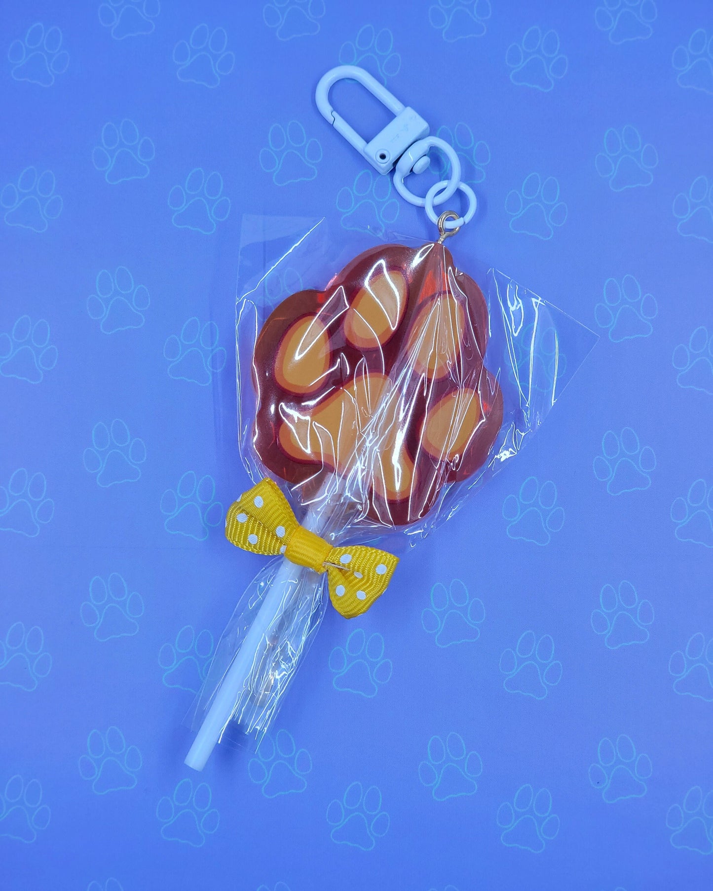 ToeBeans CatCafe Lollipop-Paw-LolliPaw-Keychains - Cat Paw Charms - Cat Keychain - Acrylic Candy Keychain - 1.75" x 4"