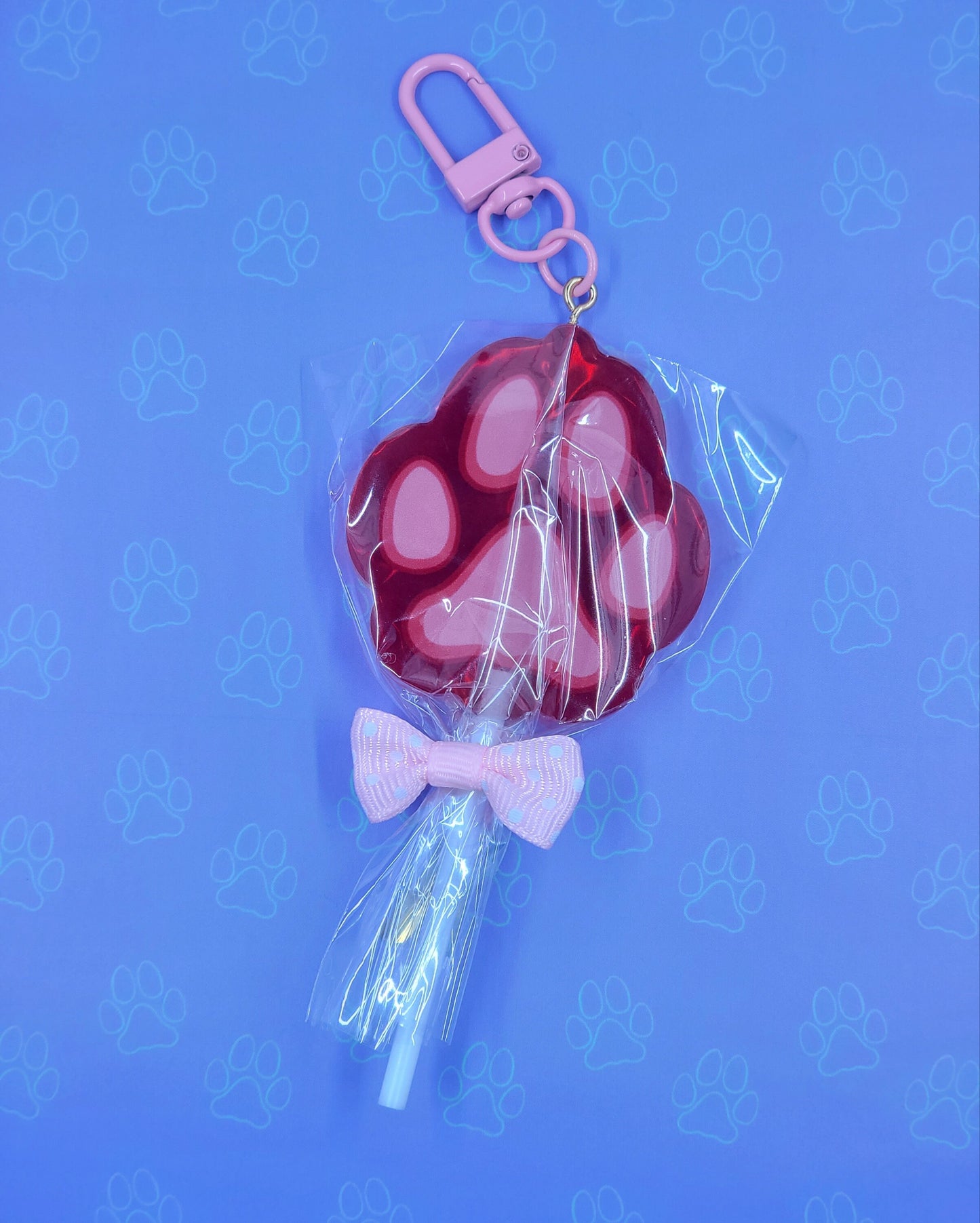 ToeBeans CatCafe Lollipop-Paw-LolliPaw-Keychains - Cat Paw Charms - Cat Keychain - Acrylic Candy Keychain - 1.75" x 4"