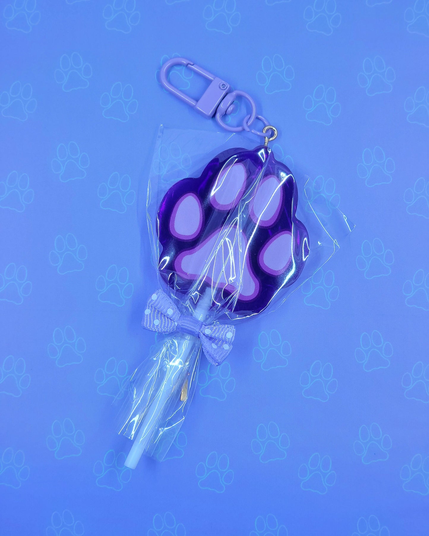 ToeBeans CatCafe Lollipop-Paw-LolliPaw-Keychains - Cat Paw Charms - Cat Keychain - Acrylic Candy Keychain - 1.75" x 4"