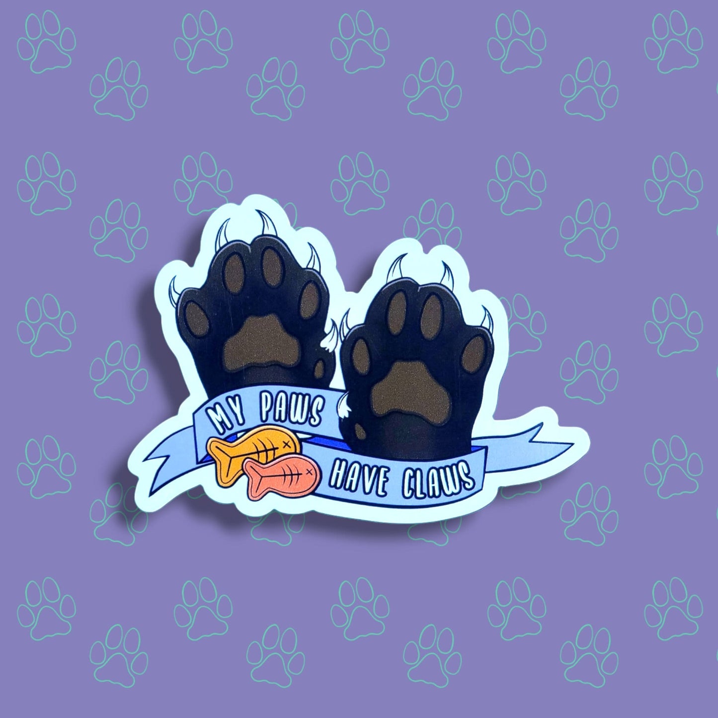 Cat-Cute My Paws Have Claws Flexible Magnet |Cat Fridge Magnet| 3"x2"